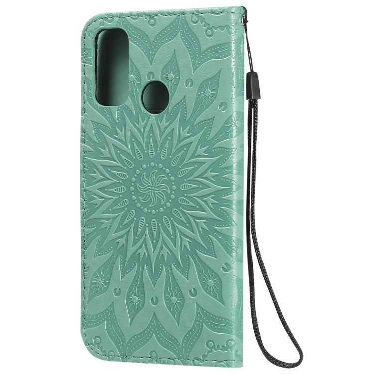 For Huawei P smart 2020 Embossed Sunflower Pattern Horizontal Flip PU Leather Case with Holder & Card Slots & Wallet & Lanyard