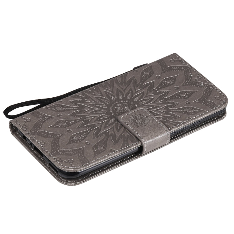 For Huawei P smart 2020 Embossed Sunflower Pattern Horizontal Flip PU Leather Case with Holder & Card Slots & Wallet & Lanyard