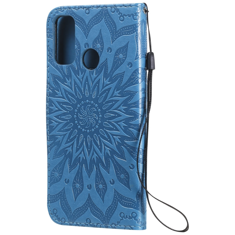 For Huawei P smart 2020 Embossed Sunflower Pattern Horizontal Flip PU Leather Case with Holder & Card Slots & Wallet & Lanyard