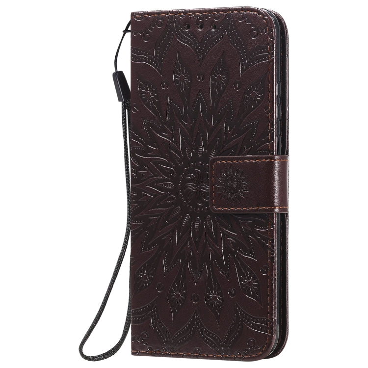 For Huawei P smart 2020 Embossed Sunflower Pattern Horizontal Flip PU Leather Case with Holder & Card Slots & Wallet & Lanyard