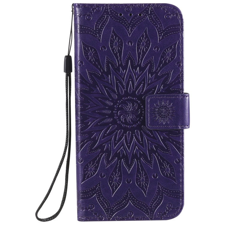 For Huawei P smart 2020 Embossed Sunflower Pattern Horizontal Flip PU Leather Case with Holder & Card Slots & Wallet & Lanyard