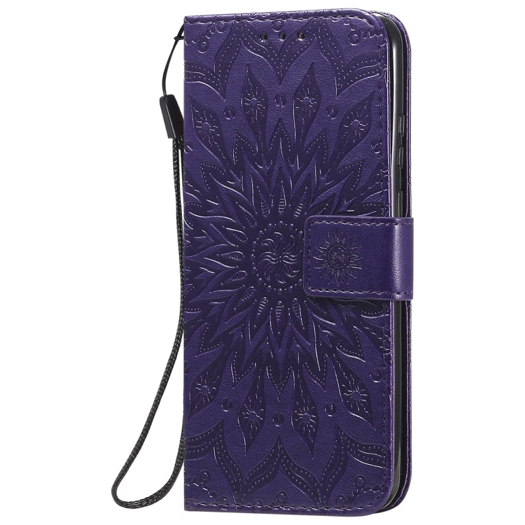For Huawei P smart 2020 Embossed Sunflower Pattern Horizontal Flip PU Leather Case with Holder & Card Slots & Wallet & Lanyard