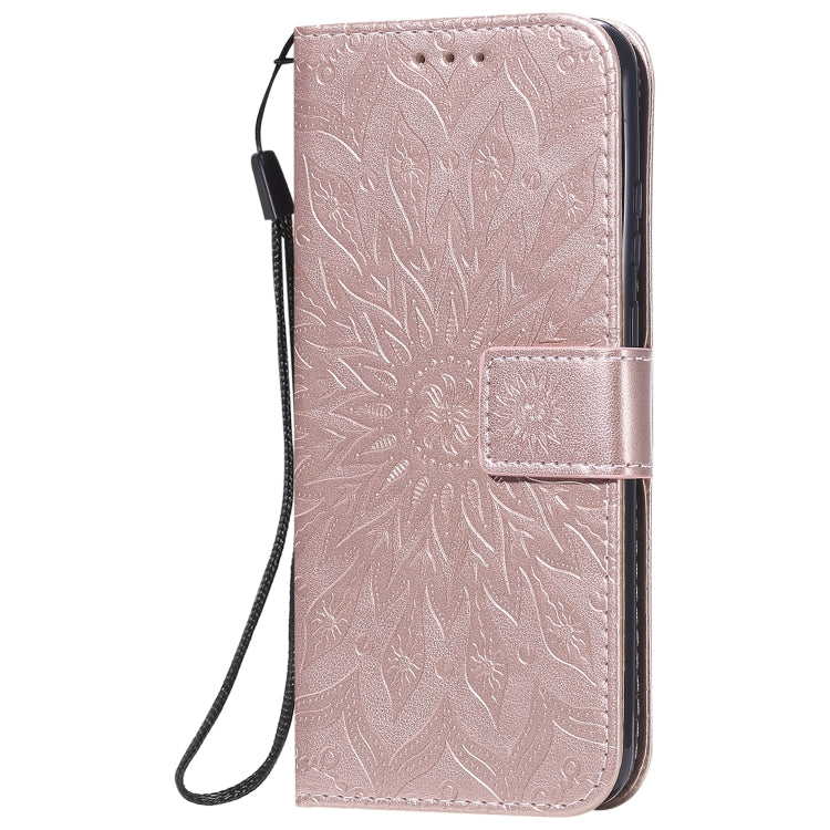 For Huawei P smart 2020 Embossed Sunflower Pattern Horizontal Flip PU Leather Case with Holder & Card Slots & Wallet & Lanyard