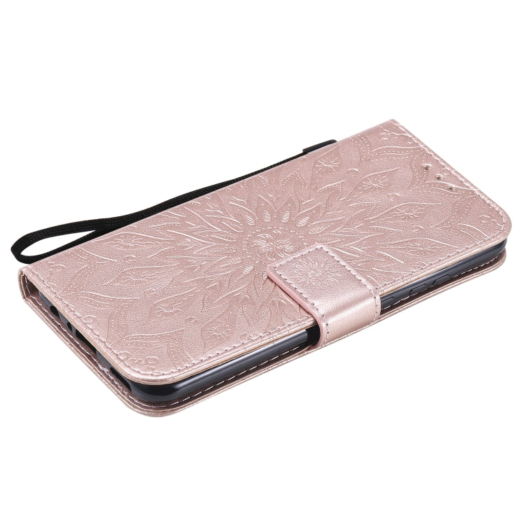 For Huawei P smart 2020 Embossed Sunflower Pattern Horizontal Flip PU Leather Case with Holder & Card Slots & Wallet & Lanyard