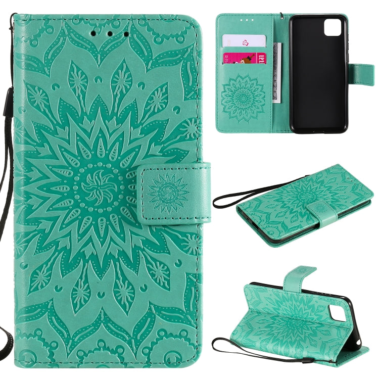 For Huawei Y5p/Honor 9S Embossed Sunflower Pattern Horizontal Flip PU Leather Case with Holder & Card Slots & Wallet & Lanyard