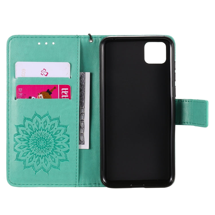 For Huawei Y5p/Honor 9S Embossed Sunflower Pattern Horizontal Flip PU Leather Case with Holder & Card Slots & Wallet & Lanyard