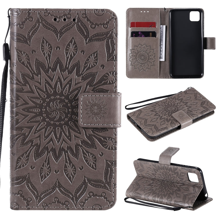 For Huawei Y5p/Honor 9S Embossed Sunflower Pattern Horizontal Flip PU Leather Case with Holder & Card Slots & Wallet & Lanyard