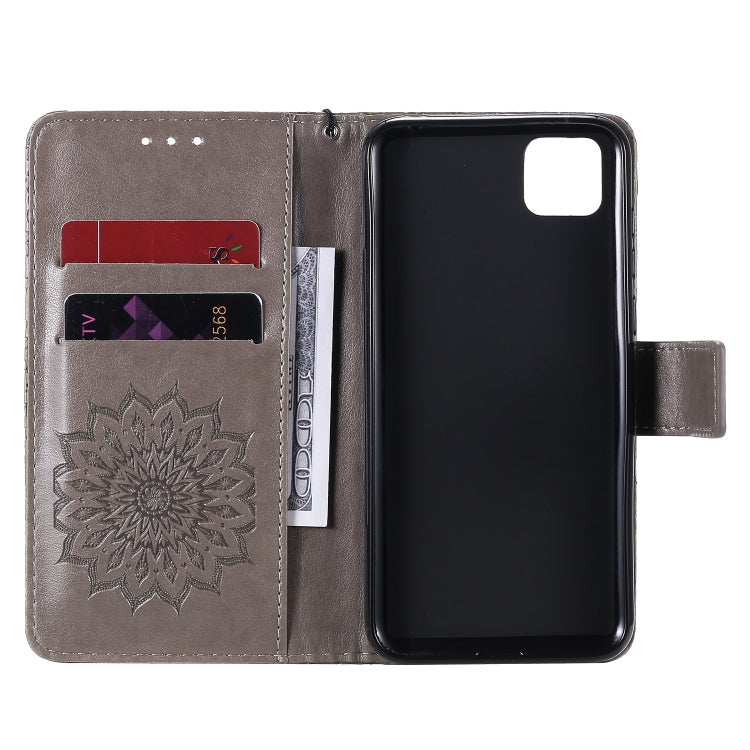 For Huawei Y5p/Honor 9S Embossed Sunflower Pattern Horizontal Flip PU Leather Case with Holder & Card Slots & Wallet & Lanyard