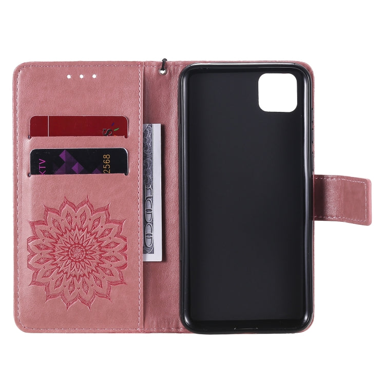 For Huawei Y5p/Honor 9S Embossed Sunflower Pattern Horizontal Flip PU Leather Case with Holder & Card Slots & Wallet & Lanyard