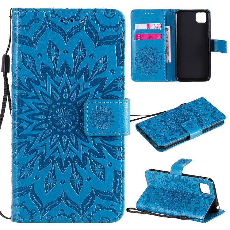 For Huawei Y5p/Honor 9S Embossed Sunflower Pattern Horizontal Flip PU Leather Case with Holder & Card Slots & Wallet & Lanyard