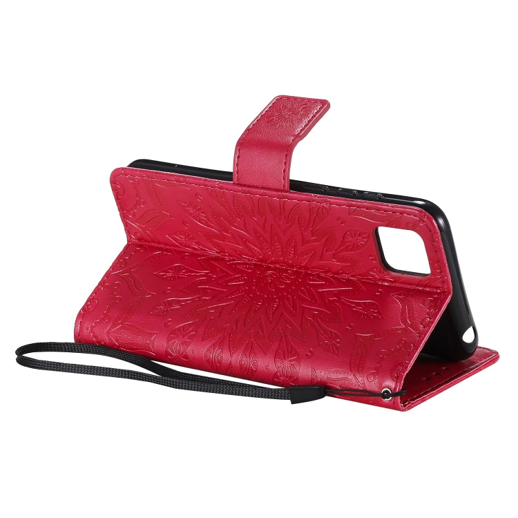 For Huawei Y5p/Honor 9S Embossed Sunflower Pattern Horizontal Flip PU Leather Case with Holder & Card Slots & Wallet & Lanyard