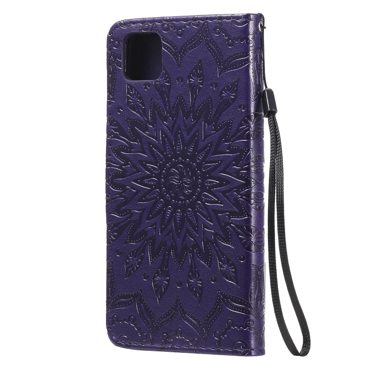 For Huawei Y5p/Honor 9S Embossed Sunflower Pattern Horizontal Flip PU Leather Case with Holder & Card Slots & Wallet & Lanyard