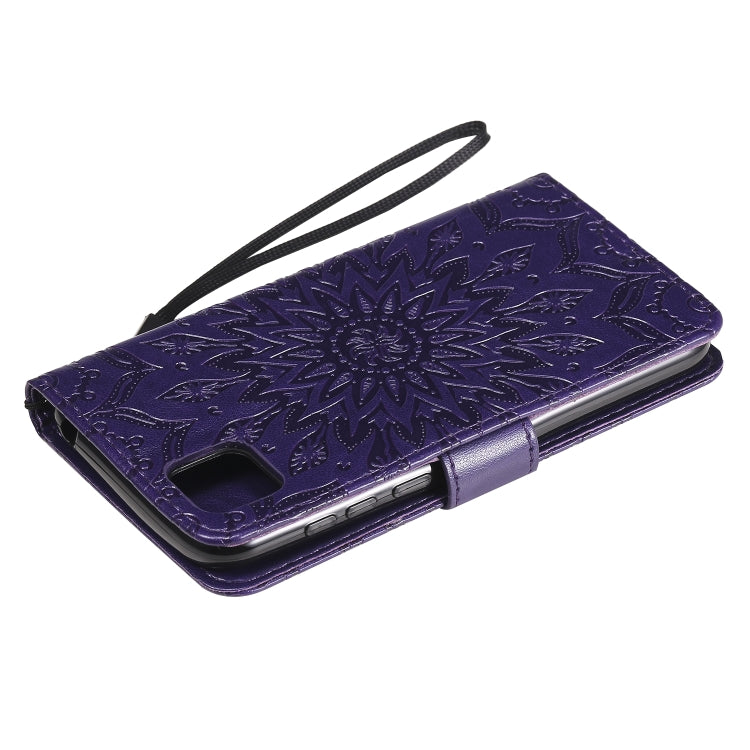 For Huawei Y5p/Honor 9S Embossed Sunflower Pattern Horizontal Flip PU Leather Case with Holder & Card Slots & Wallet & Lanyard