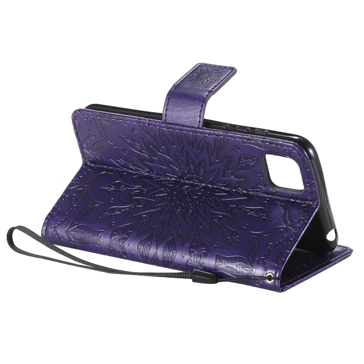 For Huawei Y5p/Honor 9S Embossed Sunflower Pattern Horizontal Flip PU Leather Case with Holder & Card Slots & Wallet & Lanyard