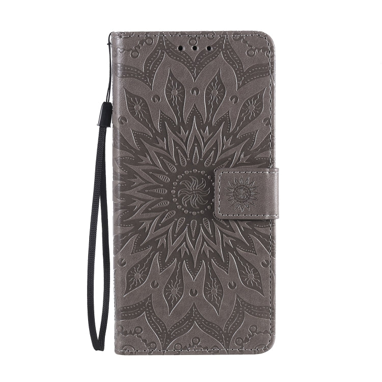 For Huawei Y6p Embossed Sunflower Pattern Horizontal Flip PU Leather Case with Holder & Card Slots & Wallet & Lanyard