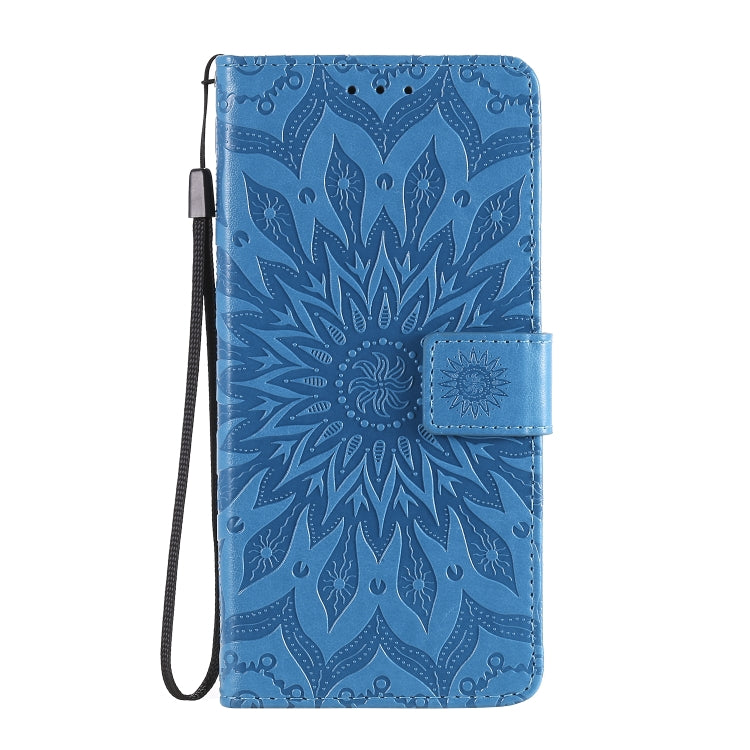 For Huawei Y6p Embossed Sunflower Pattern Horizontal Flip PU Leather Case with Holder & Card Slots & Wallet & Lanyard