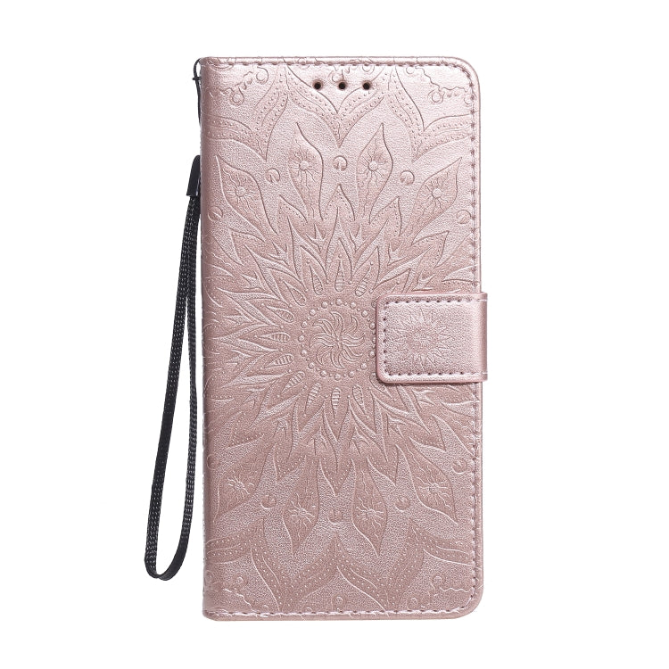 For Huawei Y6p Embossed Sunflower Pattern Horizontal Flip PU Leather Case with Holder & Card Slots & Wallet & Lanyard