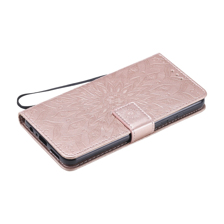 For Huawei Y6p Embossed Sunflower Pattern Horizontal Flip PU Leather Case with Holder & Card Slots & Wallet & Lanyard