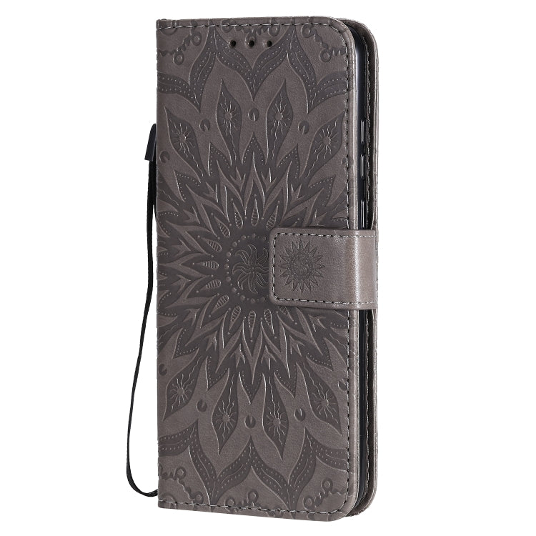 For Huawei Honor 9A Embossed Sunflower Pattern Horizontal Flip PU Leather Case with Holder & Card Slots & Wallet & Lanyard