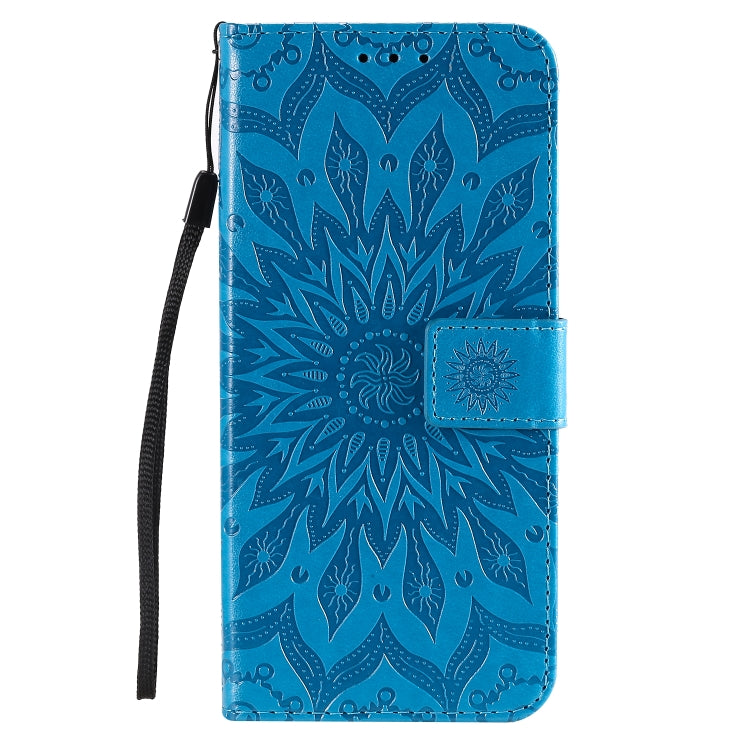 For Huawei Honor 9A Embossed Sunflower Pattern Horizontal Flip PU Leather Case with Holder & Card Slots & Wallet & Lanyard