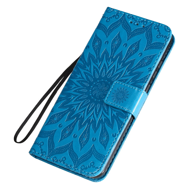 For Huawei Honor 9A Embossed Sunflower Pattern Horizontal Flip PU Leather Case with Holder & Card Slots & Wallet & Lanyard