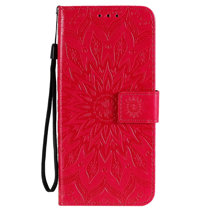 For Huawei Honor 9A Embossed Sunflower Pattern Horizontal Flip PU Leather Case with Holder & Card Slots & Wallet & Lanyard