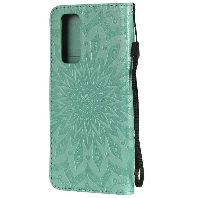 For Huawei Honor 30 Pro Embossed Sunflower Pattern Horizontal Flip PU Leather Case with Holder & Card Slots & Wallet & Lanyard