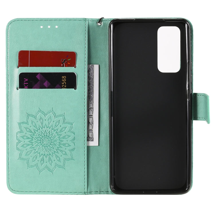 For Huawei Honor 30 Pro Embossed Sunflower Pattern Horizontal Flip PU Leather Case with Holder & Card Slots & Wallet & Lanyard