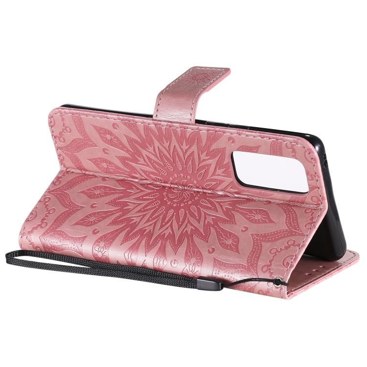 For Huawei Honor 30 Pro Embossed Sunflower Pattern Horizontal Flip PU Leather Case with Holder & Card Slots & Wallet & Lanyard