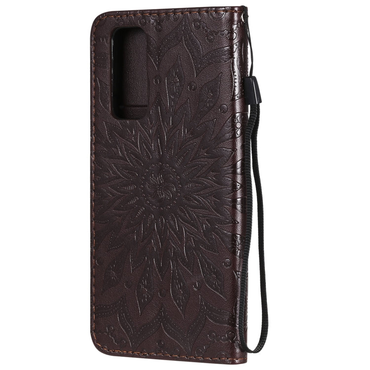 For Huawei Honor 30 Pro Embossed Sunflower Pattern Horizontal Flip PU Leather Case with Holder & Card Slots & Wallet & Lanyard