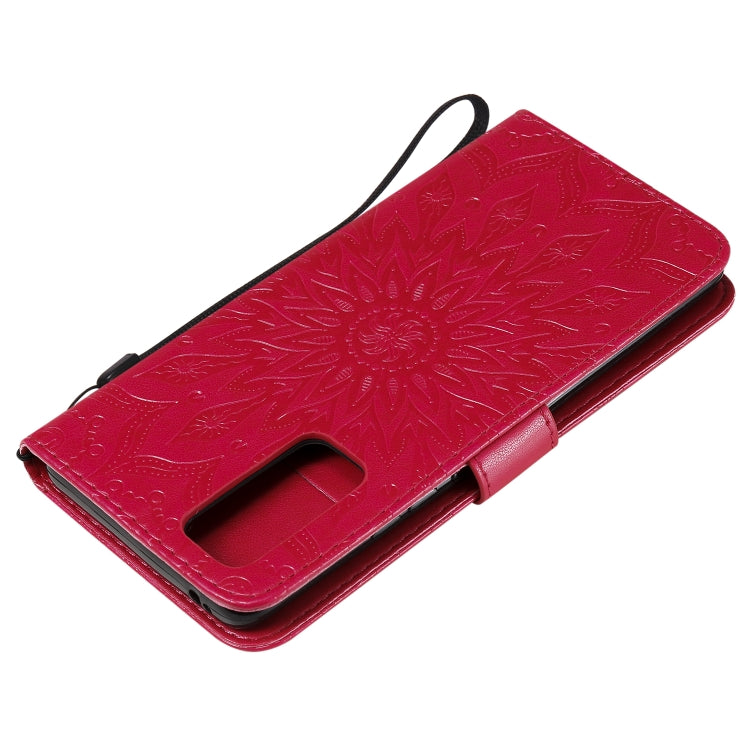 For Huawei Honor 30 Pro Embossed Sunflower Pattern Horizontal Flip PU Leather Case with Holder & Card Slots & Wallet & Lanyard