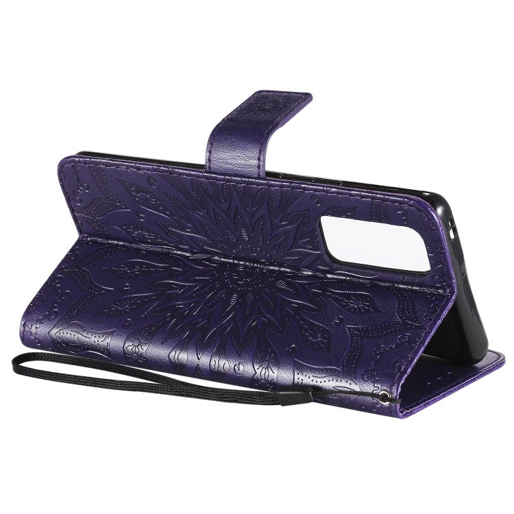 For Huawei Honor 30 Pro Embossed Sunflower Pattern Horizontal Flip PU Leather Case with Holder & Card Slots & Wallet & Lanyard