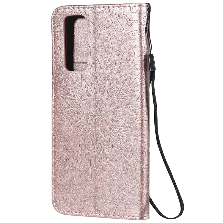 For Huawei Honor 30 Pro Embossed Sunflower Pattern Horizontal Flip PU Leather Case with Holder & Card Slots & Wallet & Lanyard