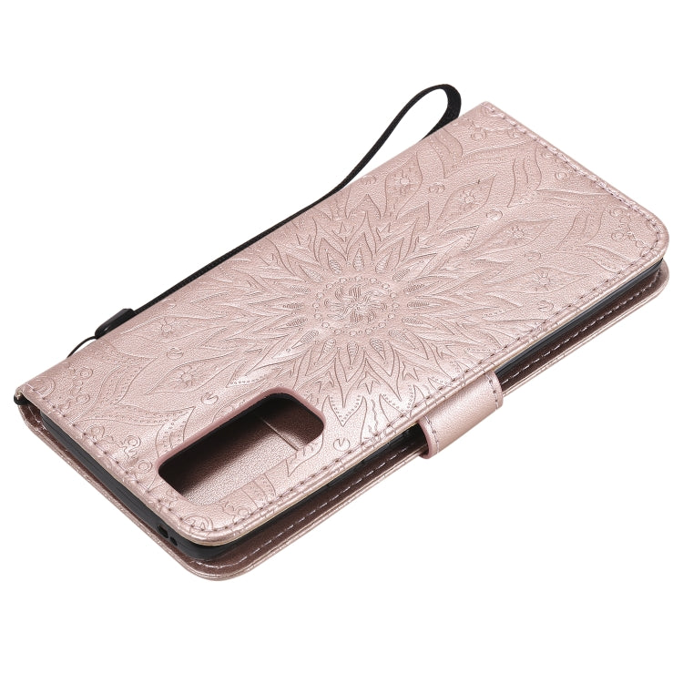 For Huawei Honor 30 Pro Embossed Sunflower Pattern Horizontal Flip PU Leather Case with Holder & Card Slots & Wallet & Lanyard