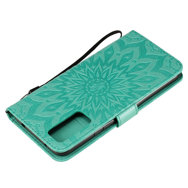 For Huawei Honor 30 Embossed Sunflower Pattern Horizontal Flip PU Leather Case with Holder & Card Slots & Wallet & Lanyard