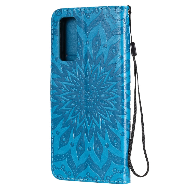 For Huawei Honor 30 Embossed Sunflower Pattern Horizontal Flip PU Leather Case with Holder & Card Slots & Wallet & Lanyard