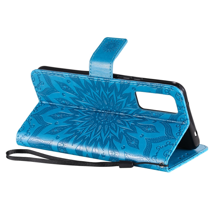 For Huawei Honor 30 Embossed Sunflower Pattern Horizontal Flip PU Leather Case with Holder & Card Slots & Wallet & Lanyard