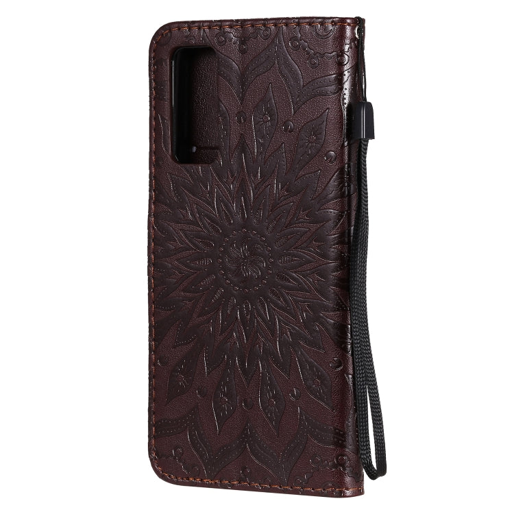 For Huawei Honor 30 Embossed Sunflower Pattern Horizontal Flip PU Leather Case with Holder & Card Slots & Wallet & Lanyard