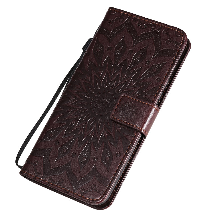 For Huawei Honor 30 Embossed Sunflower Pattern Horizontal Flip PU Leather Case with Holder & Card Slots & Wallet & Lanyard