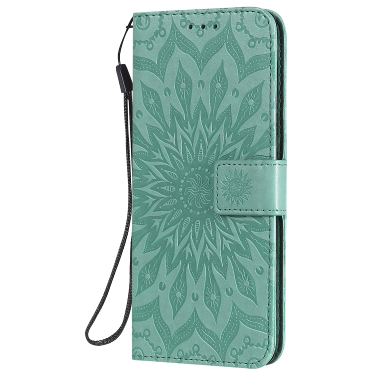 For Samsung Galaxy A71 5G Embossed Sunflower Pattern Horizontal Flip PU Leather Case with Holder & Card Slots & Wallet & Lanyard