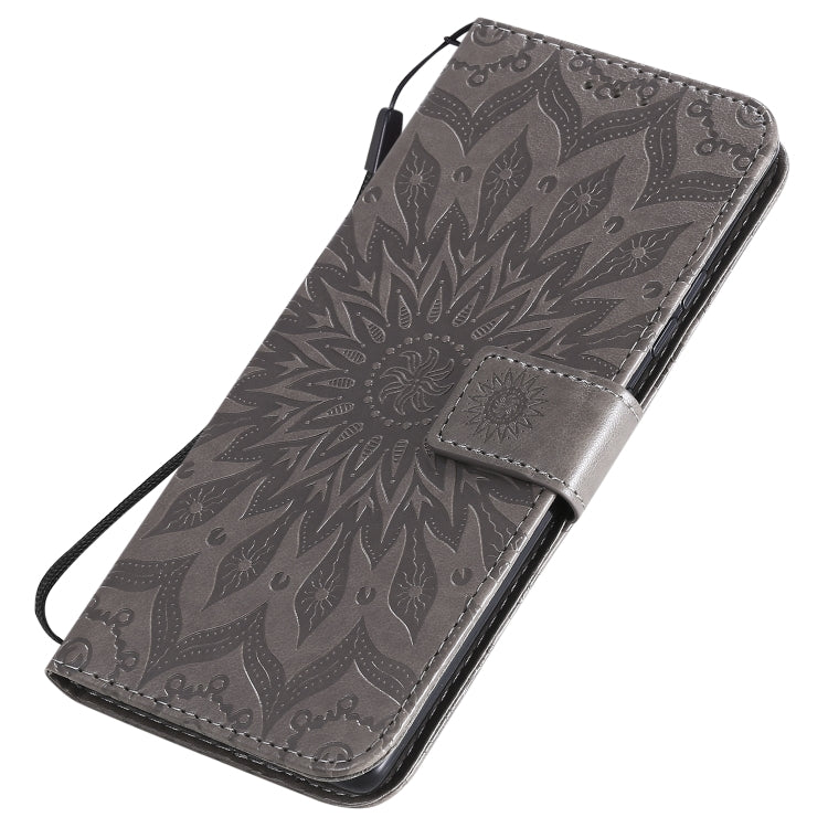 For Samsung Galaxy A71 5G Embossed Sunflower Pattern Horizontal Flip PU Leather Case with Holder & Card Slots & Wallet & Lanyard