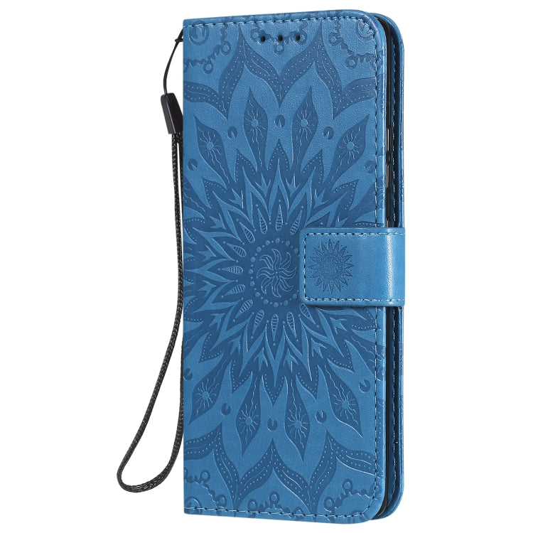 For Samsung Galaxy A71 5G Embossed Sunflower Pattern Horizontal Flip PU Leather Case with Holder & Card Slots & Wallet & Lanyard