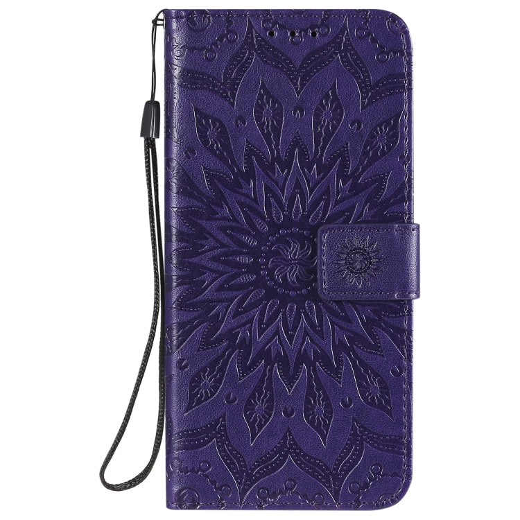 For Samsung Galaxy A71 5G Embossed Sunflower Pattern Horizontal Flip PU Leather Case with Holder & Card Slots & Wallet & Lanyard