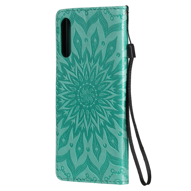 For Sony Xperia L4 Embossed Sunflower Pattern Horizontal Flip PU Leather Case with Holder & Card Slots & Wallet & Lanyard