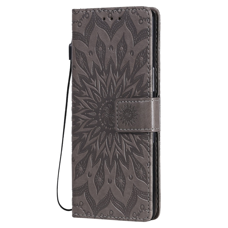 For Sony Xperia L4 Embossed Sunflower Pattern Horizontal Flip PU Leather Case with Holder & Card Slots & Wallet & Lanyard
