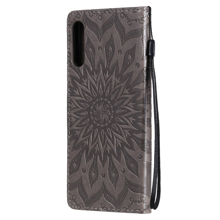 For Sony Xperia L4 Embossed Sunflower Pattern Horizontal Flip PU Leather Case with Holder & Card Slots & Wallet & Lanyard