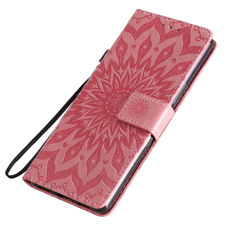 For Sony Xperia L4 Embossed Sunflower Pattern Horizontal Flip PU Leather Case with Holder & Card Slots & Wallet & Lanyard