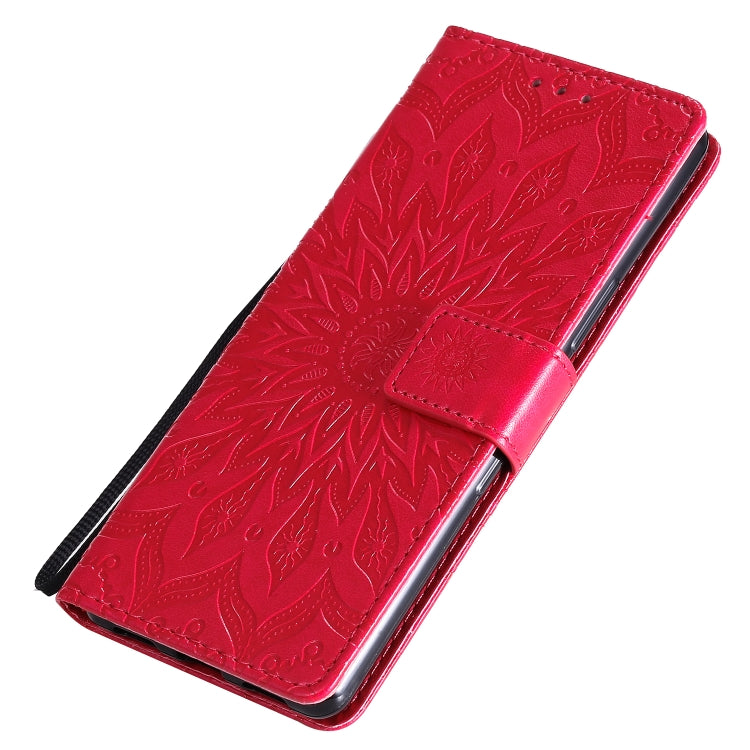 For Sony Xperia L4 Embossed Sunflower Pattern Horizontal Flip PU Leather Case with Holder & Card Slots & Wallet & Lanyard