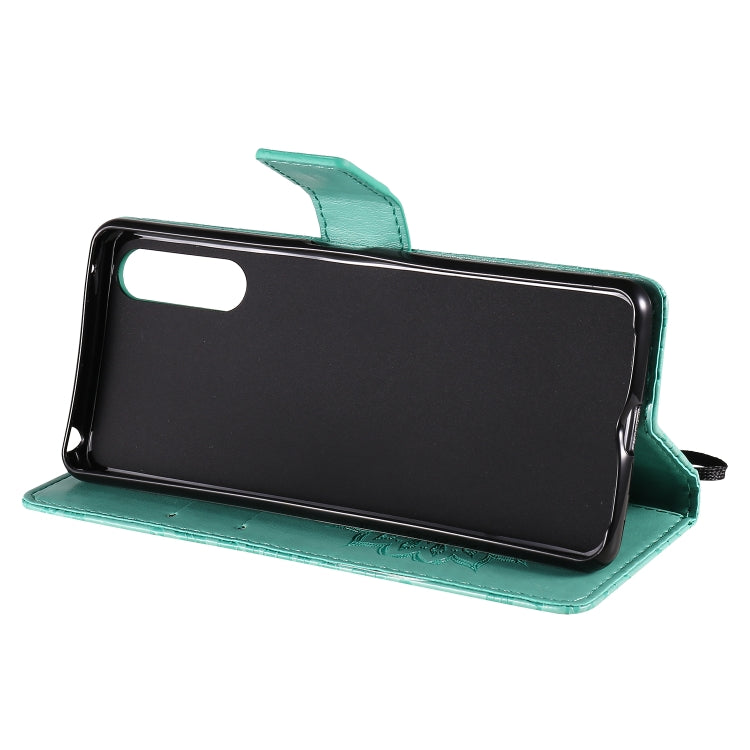 For Sony Xperia 10 II Embossed Sunflower Pattern Horizontal Flip PU Leather Case with Holder & Card Slots & Wallet & Lanyard