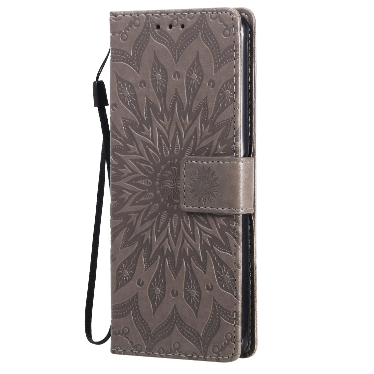 For Sony Xperia 10 II Embossed Sunflower Pattern Horizontal Flip PU Leather Case with Holder & Card Slots & Wallet & Lanyard